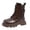 Brown, variant on Girls Boys Combat Hiking Snow Boots Waterproof Non-Slip Fashion Work Ankle Boots with Lace Up Side Zipper for Little Big Kids Black for Size 2.5