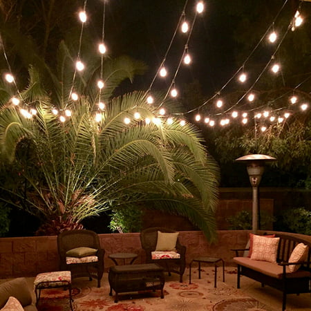 48ft led outdoor waterproof commercial grade patio globe string lights bulbs