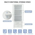 thumbnail image 5 of Tall Storage Cabinet, Storage Cabinet with 2 Drawers and 3 Tier Adjustable Shelves, Pantry Storage Cabinet for Bathroom, Dining Living Room, White, 5 of 9