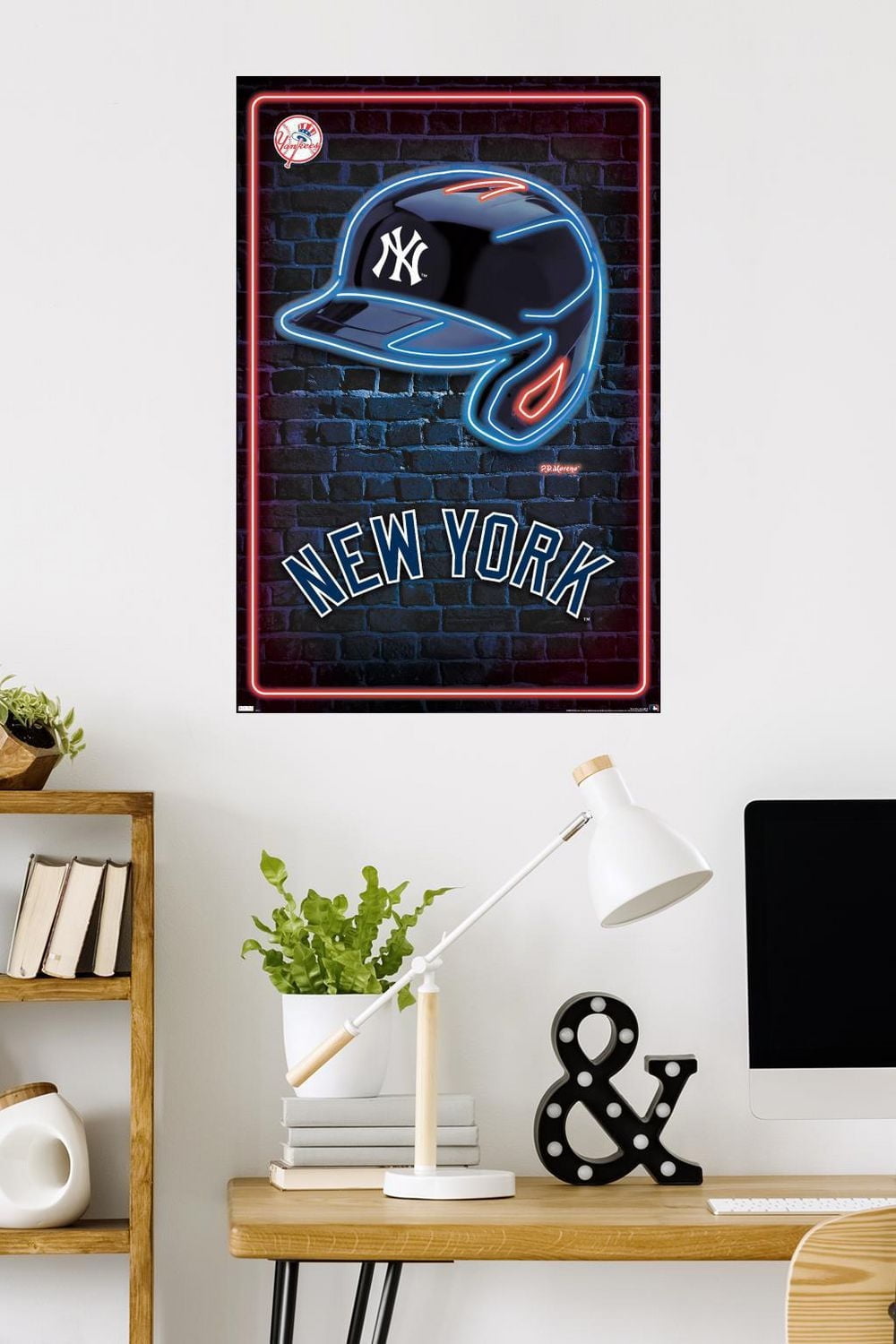 MLB New York Yankees - Neon Helmet 23 Wall Poster, 22.375" x 34"