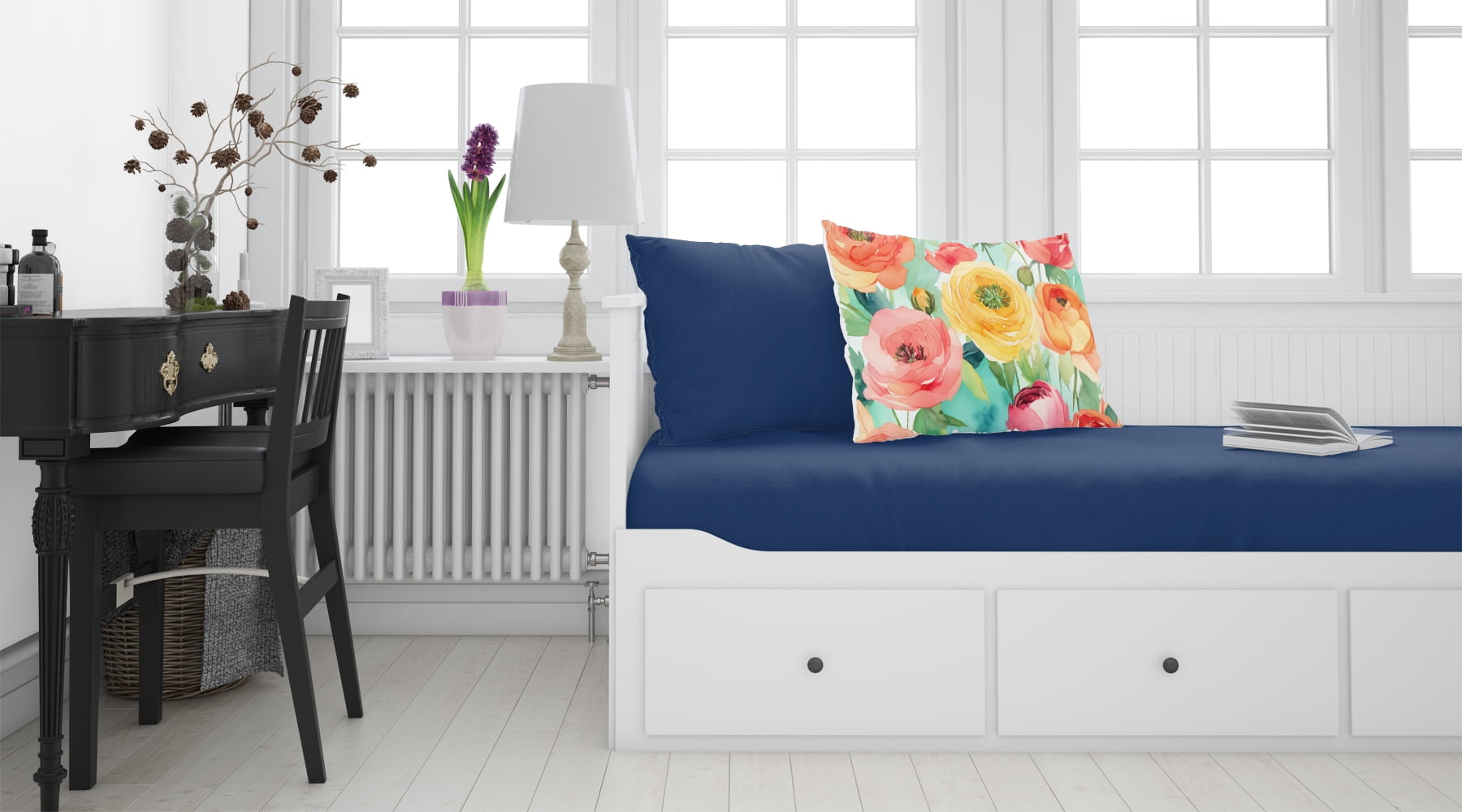 Ranunculus in Watercolor Fabric Standard Pillowcase