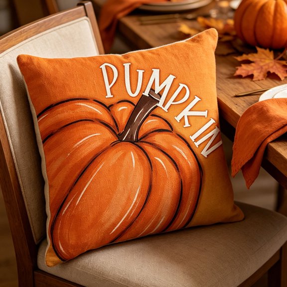 Fievgin Fall Pumpkin Pillow Covers 18x18, Double-Sided Print Autumn Harvest Cushion Cases for Thanksgiving Sofa Couch Bed