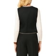 thumbnail image 3 of INSPIRE CHIC Women's Tweed Blazer Vest Sleeveless Button Down V Neck Casual Business Waistcoat S Black, 3 of 5
