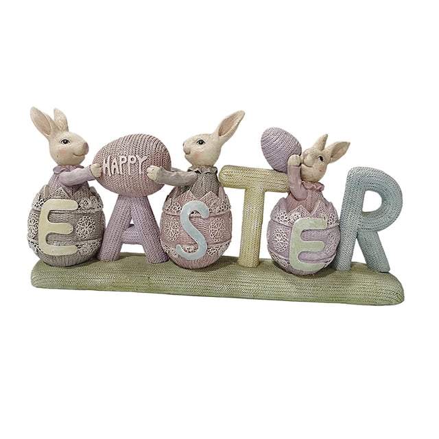 Estatua de Pascua de Resina Sunnimix Conejo de Pascua Decoraciones de Primavera