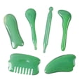 thumbnail image 3 of 7Pcs Guasha Scraping Massage Tool Guasha Board Face Lift Resin for Women Men Adults Traditional Facial Scraping Massage Tool Scraping Board Green, 3 of 9