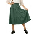 thumbnail image 5 of POIUYTR Girls Summer Midi Skirts Casual Elastic Waist Solid Color Smock Skirt Kids Vacation Flowy Skirts, 5 of 6