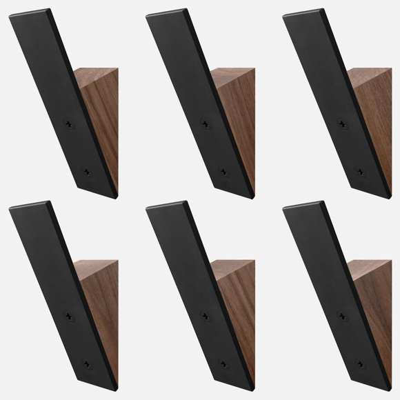 Homeforia Walnut Wood Coat Hooks, High End Walnut