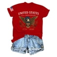 thumbnail image 3 of Red White and Blue Tops for Women Petite Patriotic Short Sleeve Round Neck Tops USA Star Striped Print T Shirts Lady Independence Day Casual Tops 4th of July Tunic Tees Patriotic Clothes, 3 of 4