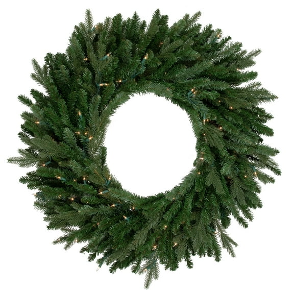 Northlight Pre-Lit Grande Spruce Artificial Christmas Wreath 36-Inch Clear Lights - 36"