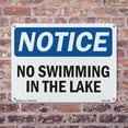 thumbnail image 5 of No Swimming In The Lake OSHA Notice Rigid Plastic Sign 10 Inch x 7 Inch - 5 Pack, 5 of 8