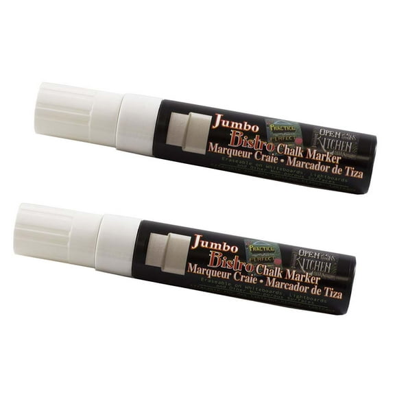 Marvy Uchida Jumbo Point Chalk Markers, White, 2/Pack