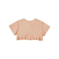 thumbnail image 3 of vastwit Baby Girls Knit Cardigan Short Sleeve Single Button Ruffle Dress Cover Up Coral 2-3, 3 of 4