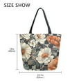 thumbnail image 5 of FORMRS Womens Canvas Tote Bag with Zipper Inner Pocket Shoulder Handbag, Gray Floral Pattern, 5 of 7