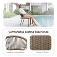 thumbnail image 6 of Ktaxon 3pc Bistro Set 22in Stackable Wicker Chairs&Table with Storage Patio Brown, 6 of 9