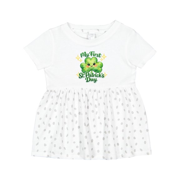 Inktastic My First St. Patrick's Day Shamrock Girls Baby Dress