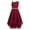 Burgundy, variant on YEAHDOR Girls One Shoulder Bridesmaid Birthday Party Rhinestones Belt Irregular Hem Swing Dress Black 12