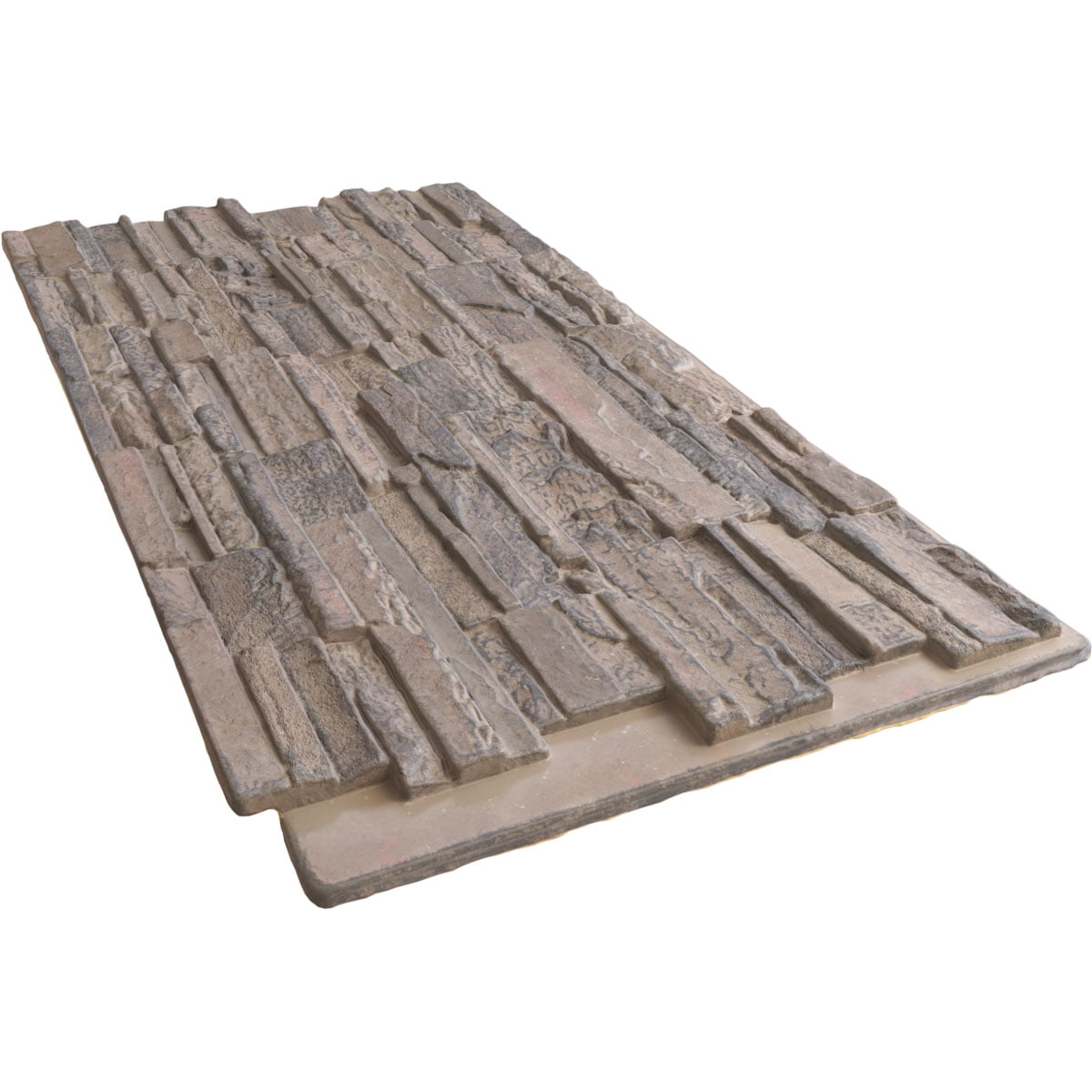 Ekena Millwork 48 5/8"W x 24 3/4"H x 1 1/4"D Cascade Stacked Stone, EverStone Faux Stone Siding Panel, Polermo