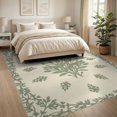 thumbnail image 3 of ODIKA 8'x10' Washable Area Rug Non-Shedding, Easy Care, Entry Welcome Farmhouse Vine Border Botanical Trailing Sprigs Door Flowing for King Size Bedroom Under Bed, Master Suite, 3 of 7