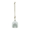 thumbnail image 6 of Modern Ceramic Small Bell Wind Chimes for Garden or Outside Decor - Beautiful Windchime for Patio & Porch Hanging Display - Decorative Outdoor Accent for Home Decoration - 4", White & Green, 6 of 8