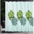thumbnail image 3 of Ambesonne Floral Shower Curtain, Flowers Motifs Pattern Boho, 69"Wx84"L, Apple Green and Pale Blue, 3 of 4