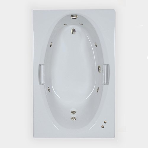 WaterTech Acrylic 60 in. x 42 in. GW Reversible Drain DropIn Whirlpool Tub White