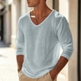 thumbnail image 5 of Men's Long Sleeve Shirts V Neck Solid Color Fashion Summer Shirts Loose Soft Comfort Casual Tee Shirts Basic Pullover Tops 2026, 5 of 6