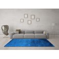 thumbnail image 3 of Ahgly Company Indoor Square Oriental Light Blue Industrial Area Rugs, 6' Square, 3 of 4
