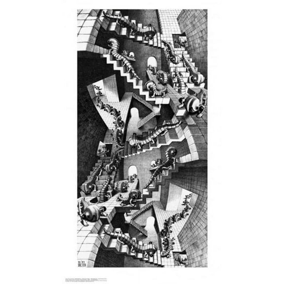 House of Stairs - M.C. Escher Laminated Poster (18 x 32)