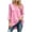 Pink, variant on hoksml Women's 3/4-Sleeve Tunic Tops, V Neck Notch Neck Casual Blouses, Loose Fit Longline Shirts with Side Slits for Daily Office Wear