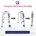 thumbnail image 5 of Andador plegable Dr. Aid Premium de 2 botones con ruedas, con ruedas delanteras rodantes, ligero para personas mayores, estructura de aluminio resistente, altura ajustable, soporta hasta 181 kg, color, 5 of 5