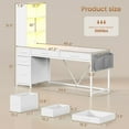 thumbnail image 2 of SEDETA Computer Desk with 5 Drawers and Bookshelf, Reversible Home Office Desk with Storage Shelves and File Drawer, Gaming Desk with LED Lights for Small Spaces, White, 2 of 15