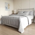 thumbnail image 2 of Home Design Calhoun Classic Queen Metal Bed, Sturdy Platform Frame with Decorative Headboard & Footboard, Sliver Gray, 2 of 12