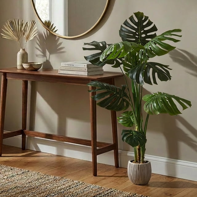 Planta artificial decorativa moderna Artego con maceta Monstera de 140cm para hogar sala comercio oficina
