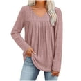 thumbnail image 7 of Enjoytime Womens Winter Tops Dressy Casual Solid Color Long Sleeve Knit Blouses Crew Neck Fall Winter Dressy Shirts 2025, 7 of 7