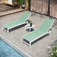 thumbnail image 3 of Pellebant  Outdoor 3-piece Aluminum Adjustable Back Chaise Lounge with Side Table Set Green, 3 of 5