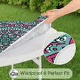 thumbnail image 5 of 44in Round Tablecloth with Elastic Edge, Waterproof Fitted Table Cover for 36-44" Tables, Floral Theme Polyester Reusable Table Cloths Wipe Clean for Picnic, Dining, Outdoor Use and Party Decor, 5 of 7