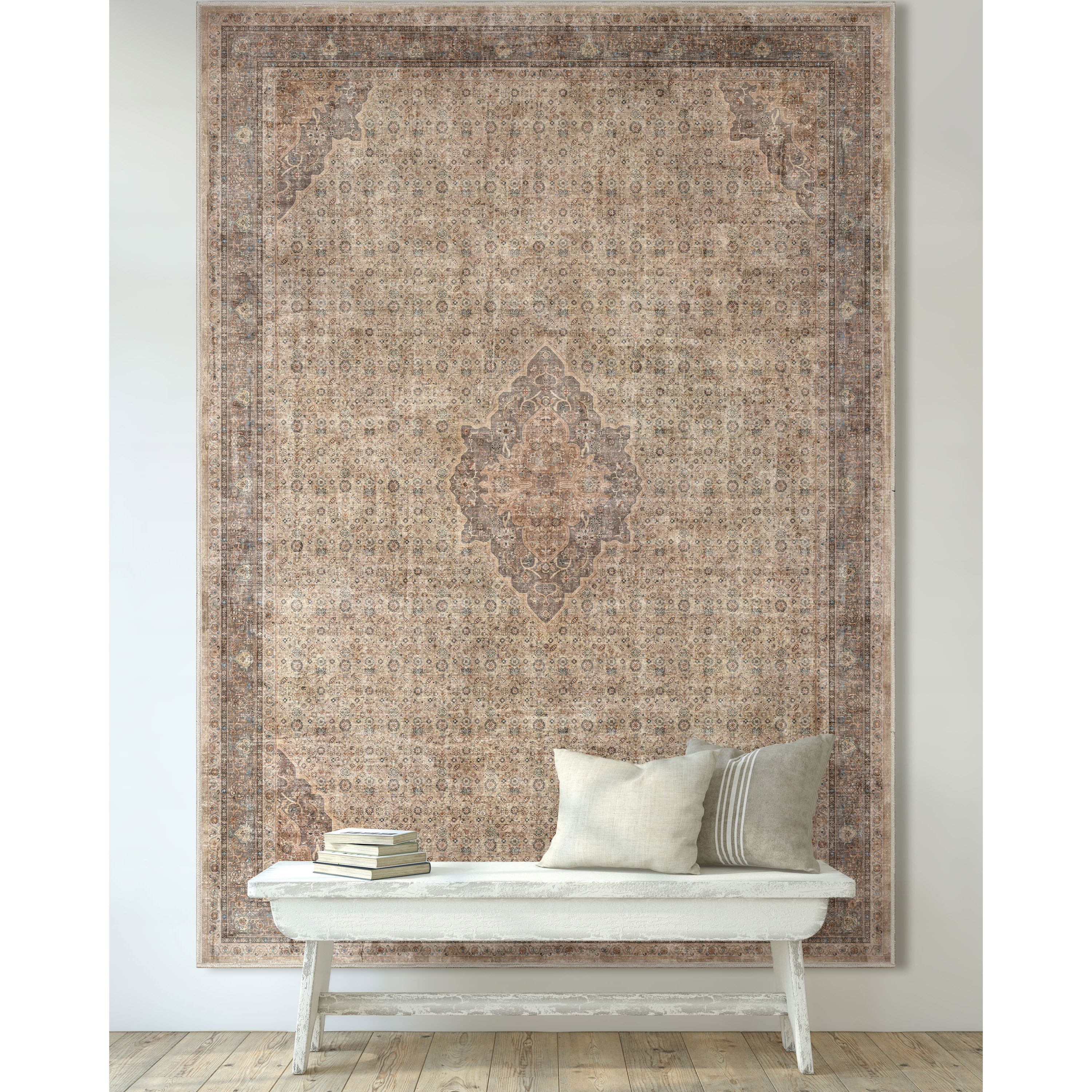 Well Woven Asha Lilith Vintage Oriental Beige Brown 7'7" x 9'10" Area Rug
