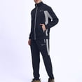 thumbnail image 6 of Handshe Men's Solid Color Tracksuit Set, Full-Zip Jacket with Pockets and Elastic Cuffs, Comfortable Sportswear for Gym and Daily Wear, 6 of 7