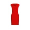 thumbnail image 7 of LAUREN RALPH LAUREN Womens Red Ruched Sleeveless V Neck Above The Knee Wear To Work Sheath Dress 18, 7 of 7