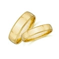 thumbnail image 5 of Pompeii3 Matching Gold His Hers Polished Wedding Band Ring Set, 5 of 5