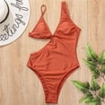 thumbnail image 4 of QLEICOM Womens Swimsuits Tummy Control Plus Size Swimsuit Coverup s Hollow Cut Bikini Bathing Suit Beach Swimsuit Swimwear Brown M, 4 of 6