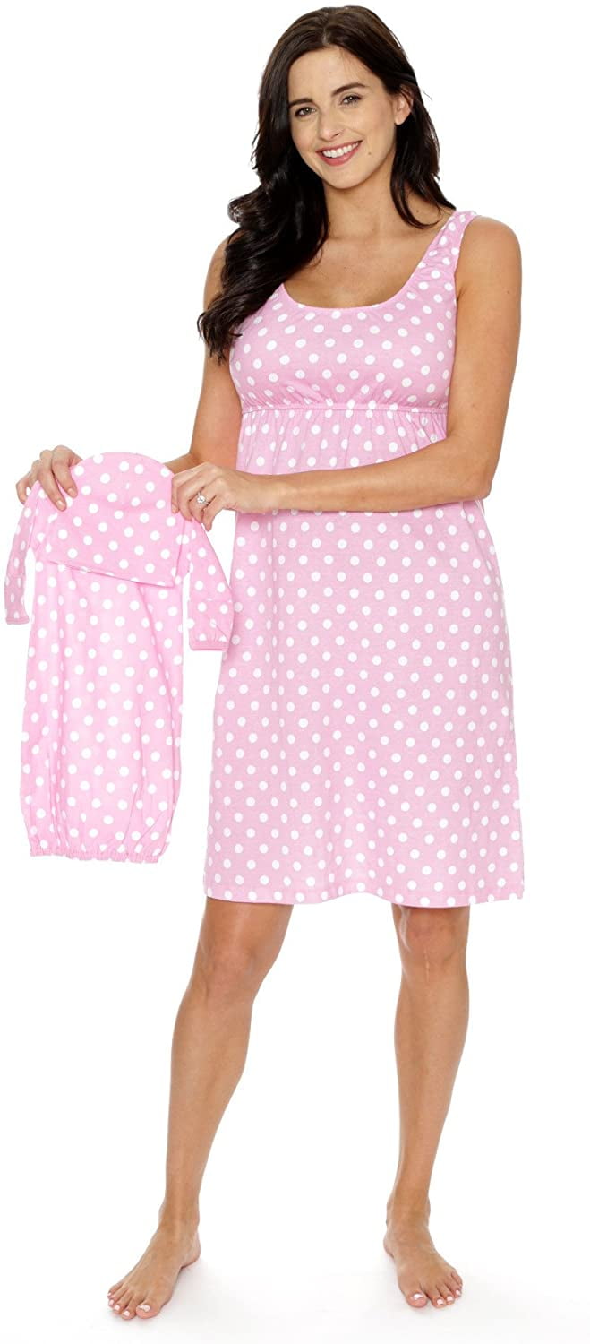 Baby Be Mine Maternity/Nursing Nightgown & Matching Baby Layette Set