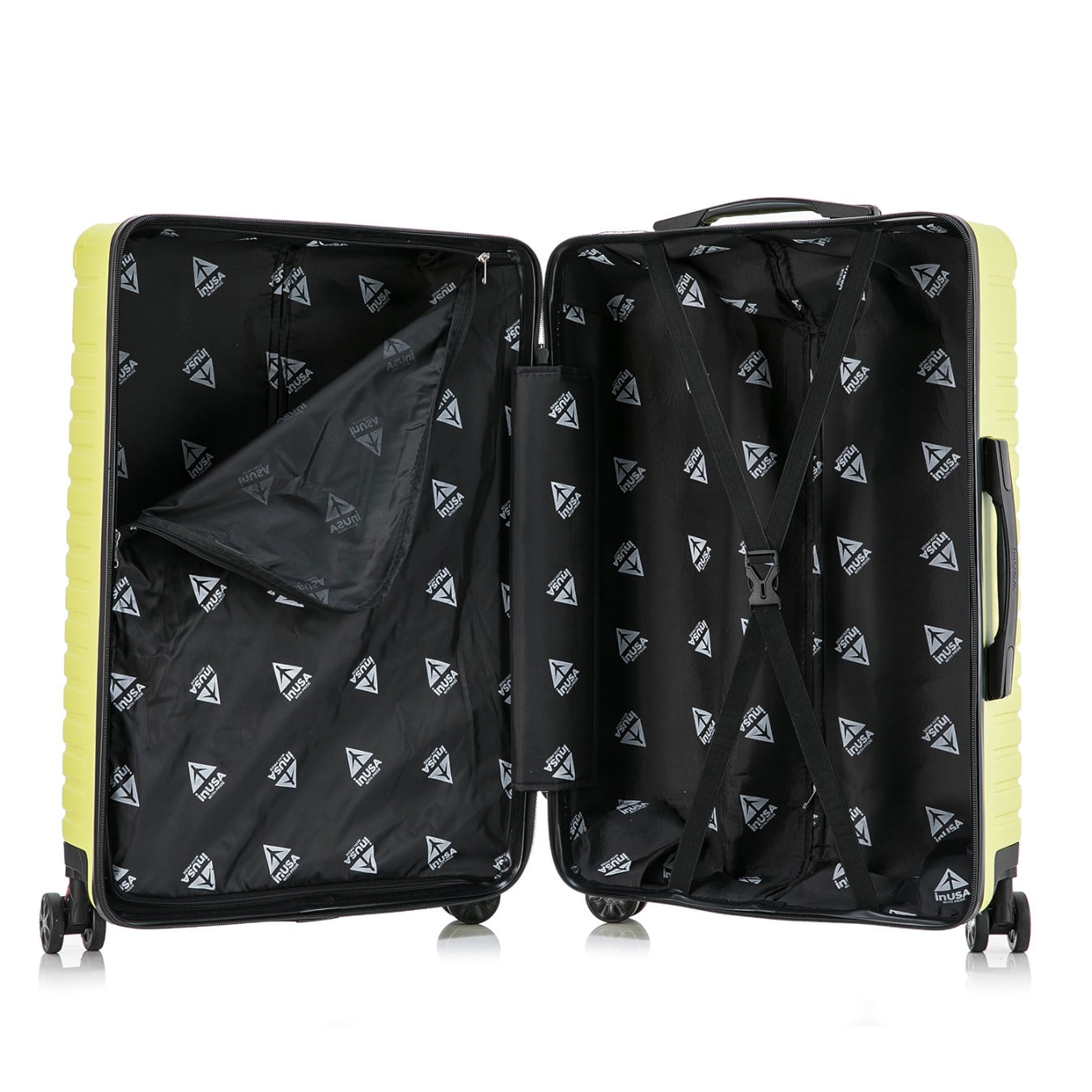 InUSA Deep 28" Hardside Lightweight Luggage with Spinner Wheels, Handle, Studs, Trolley, Green