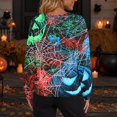 thumbnail image 7 of Halloween Sweaters for Women Funny Halloween Party Graphic Womens Sweaters Cardigan Button Knit Cropped Long Sleeve Fall Winter Trendy Comfy Cardigan Sweaters Green L, 7 of 7