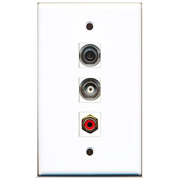 RiteAV - 1 Port RCA Red and 1 Port 3.5mm and 1 Port BNC Wall Plate