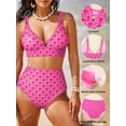 thumbnail image 4 of SHEWIN Womens Swimsuits Sets Bikinis Sets 2 Piece Tummy Control Bathing Suits High Waisted Swimwear Floral Swimming Suits Push Up Beach Vacation Outfits Rose Floral XL, 4 of 10