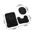 thumbnail image 3 of JeashCHAT 3 Piece Bathroom Rug Set Clearance - Includes Bathroom Carpet, U-Shaped Contour Toilet Rug, Toilet Lid Cover - Super Soft Anti Slip Solid Color Bath Mat Set (Black), 3 of 9