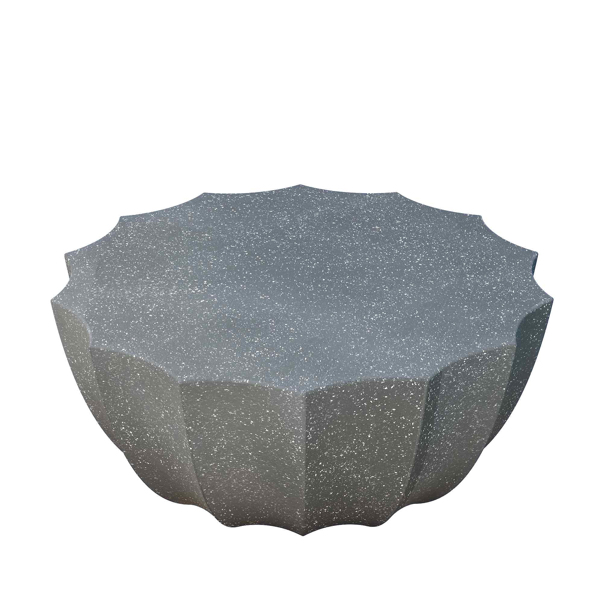 Lunale 35.43" Coffee Table for Indoor & Outdoor, Waterproof Durable MgO Cement Design, Gray