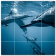 thumbnail image 1 of Picture-Tiles.com: Dolphin Ceramic Tile Wall Mural WAL500521-44S. 17"W x 17"H using (16) 4.25" x 4.25" Ceramic Tiles-Satin Finish, 1 of 3