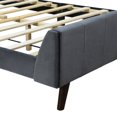 Sophisticated Gray Velvet Full Size Upholstered Platform Bed Tufted